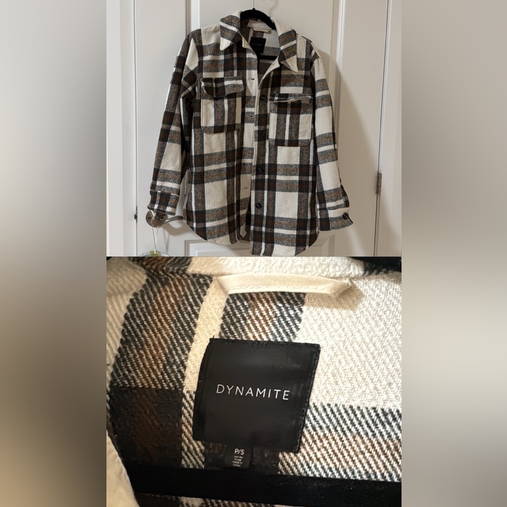 Plaid Button-Up Shacket - Picture 3 of 3